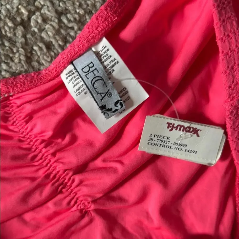 NWT Becca Pink Textured Bikini Bottom Sz Large - Picture 3 of 7